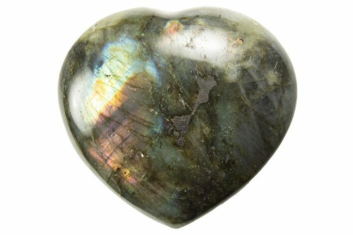 Flashy Polished Labradorite Heart - Madagascar #327262